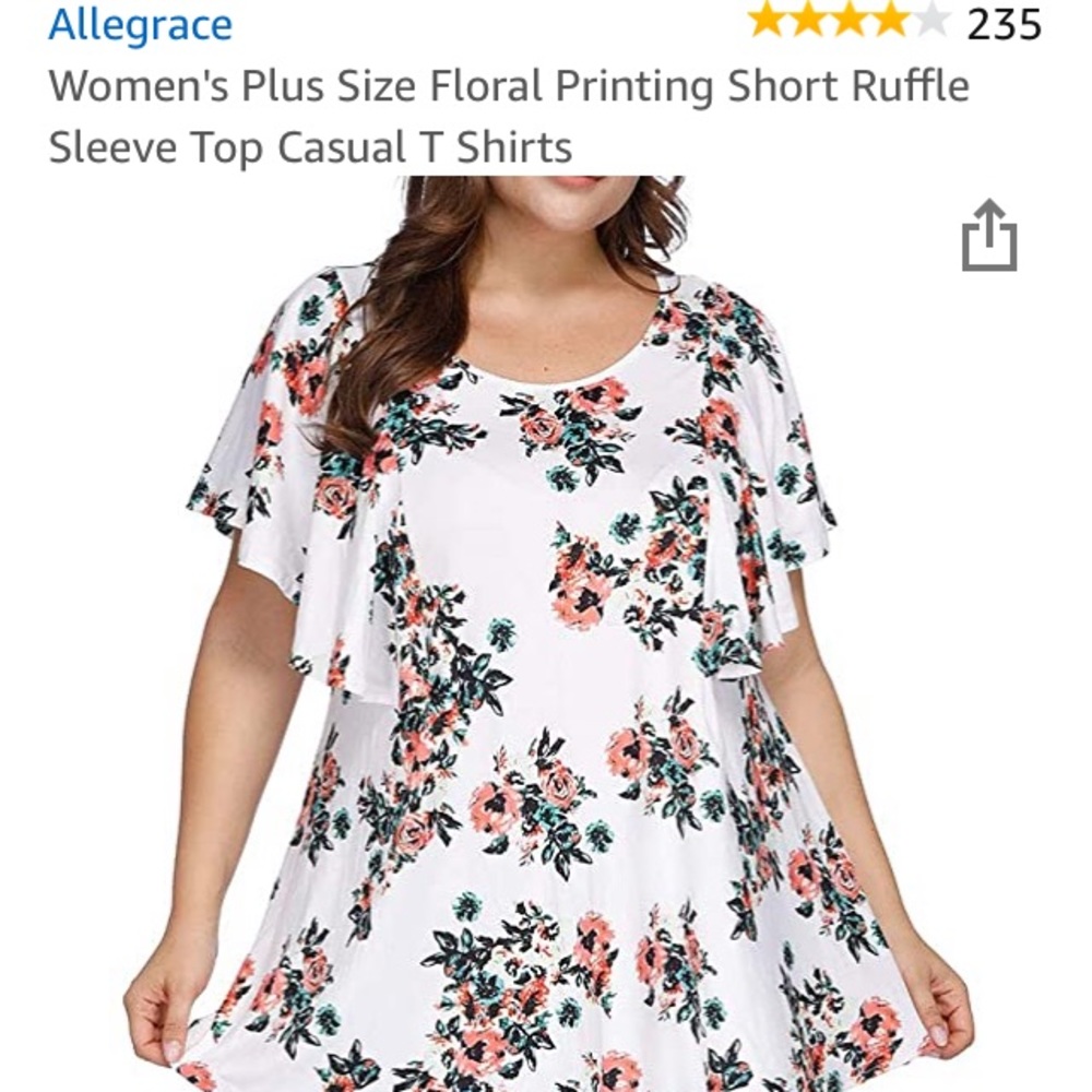 Floral ruffle sleeve shirt